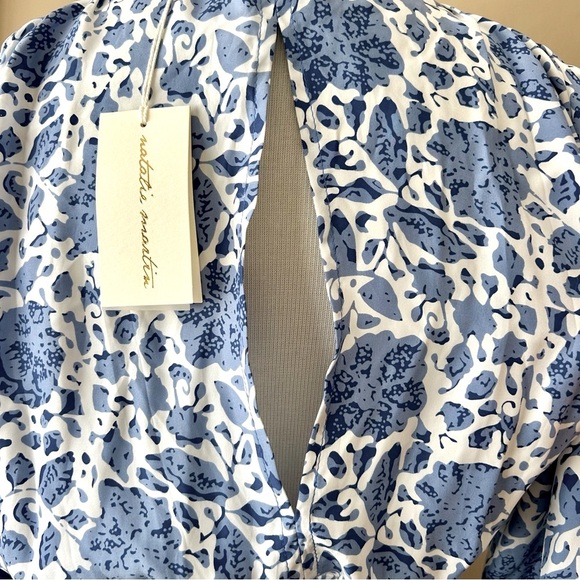 Natalie Martin Nico Long Sleeve Silk Mini Dress Wrap Blue White Floral Sz S NWT - Picture 11 of 16